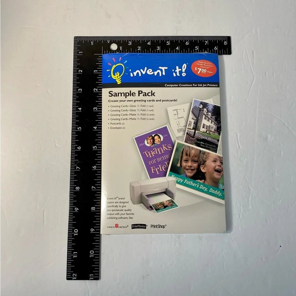 INVENT IT GREETING CARDS Sample Pack Inkjet 6 Cards 2 Postcards 6 Envelopes NEW
